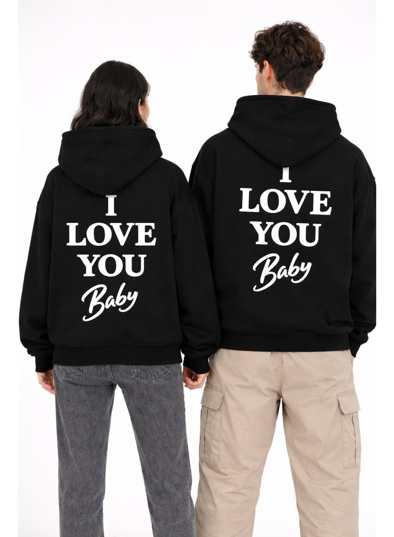 Premium Apparel I love you baby Hoodie Black - Image 1